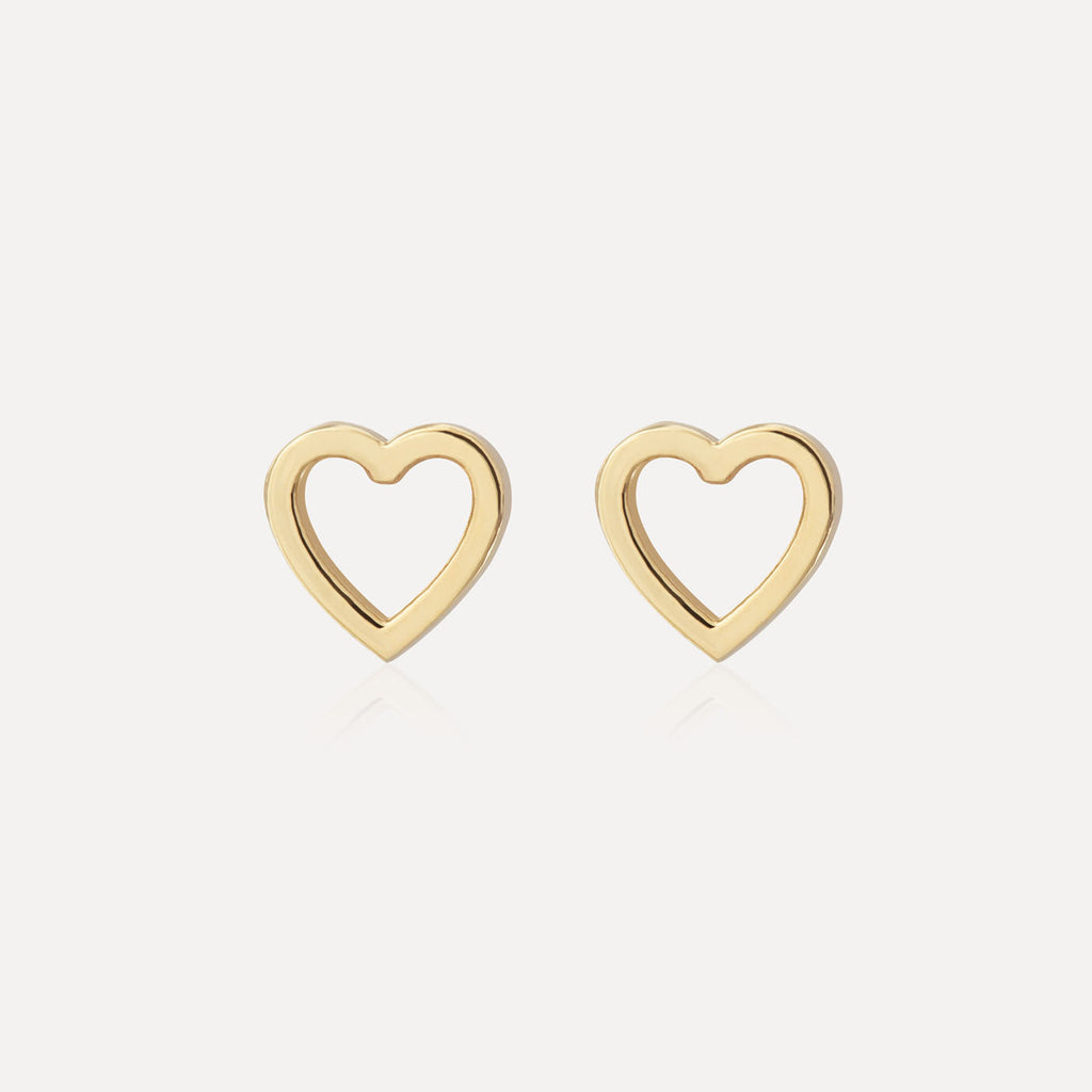 thumbnail image 2 of 9ct Yellow Gold Heart Stud Earrings By Old English Jewellers - Gift Boxed 2 of 6