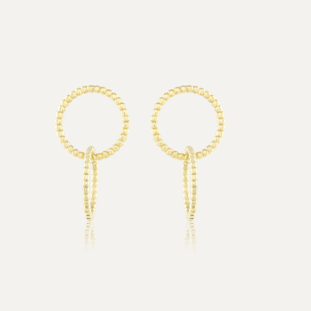 9ct Yellow Gold Bead Ball Loop Earrings Tower Jewellers