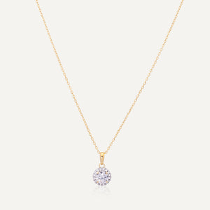 9ct Yellow Gold CZ Halo Pendent