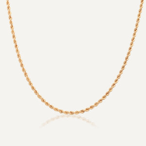 9ct Yellow Gold Rope Necklace.
