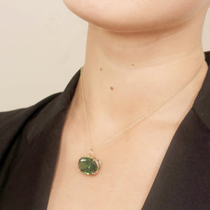 9ct Yellow Gold Emerald Gemstone Pendant