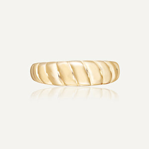 9ct Gold Croissant Dome Ring