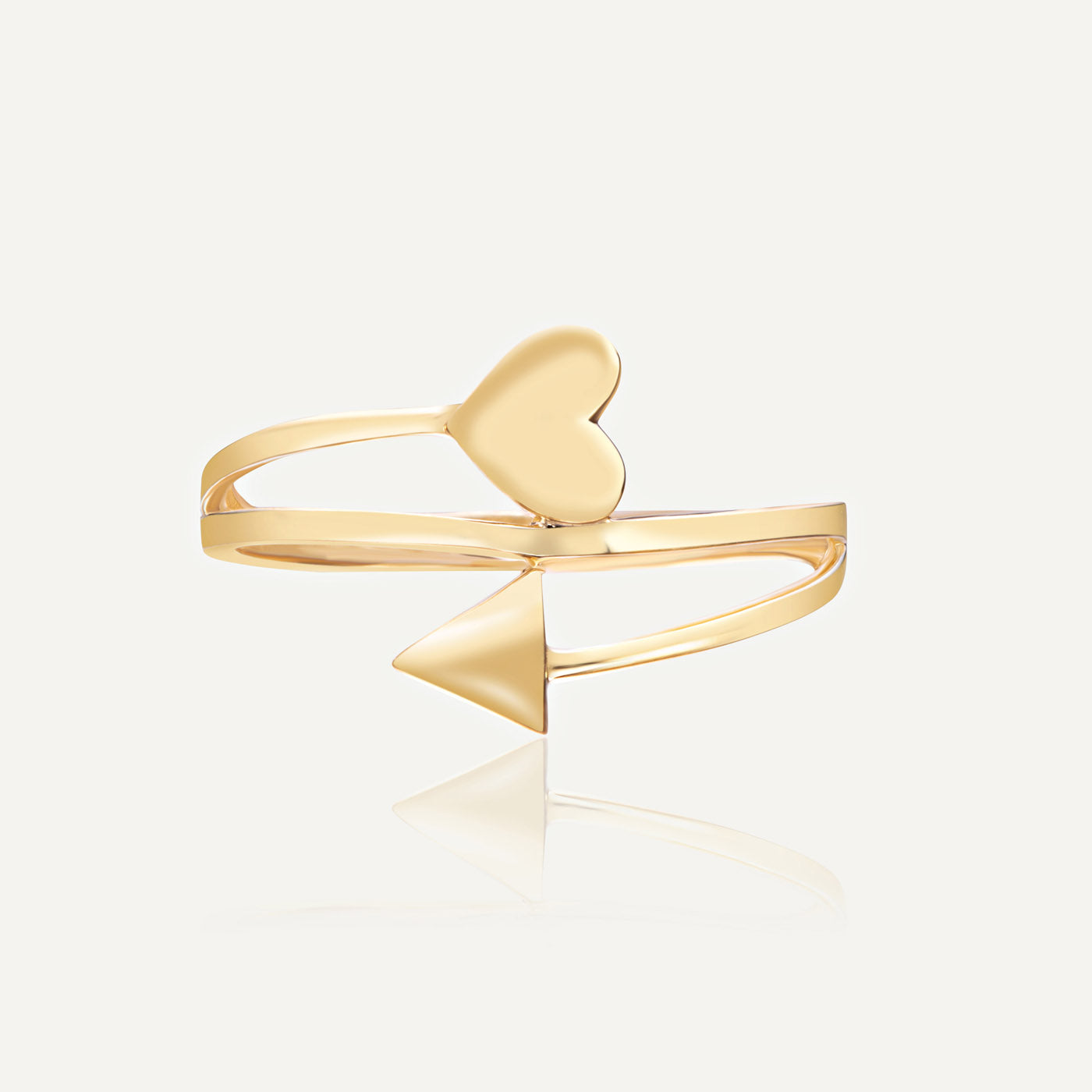 9ct Gold Heart & Bow Ring