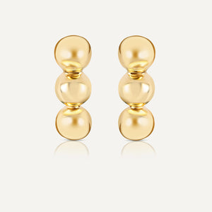 9ct Gold Triple Ball Earrings
