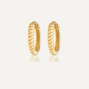 9ct Gold Rope Huggie Earrings