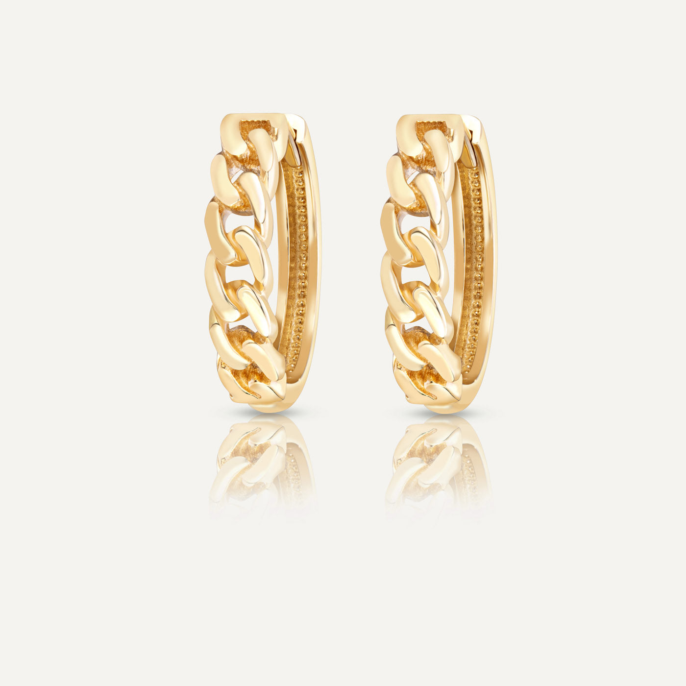 9ct Gold Curb Link Huggie Earring