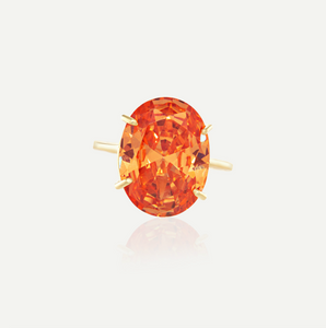 9ct Yellow Gold Amber Oval Gemstone Ring