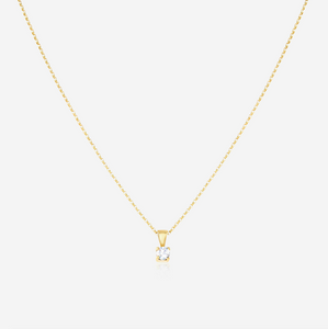9ct Yellow Gold Solitare Pendent