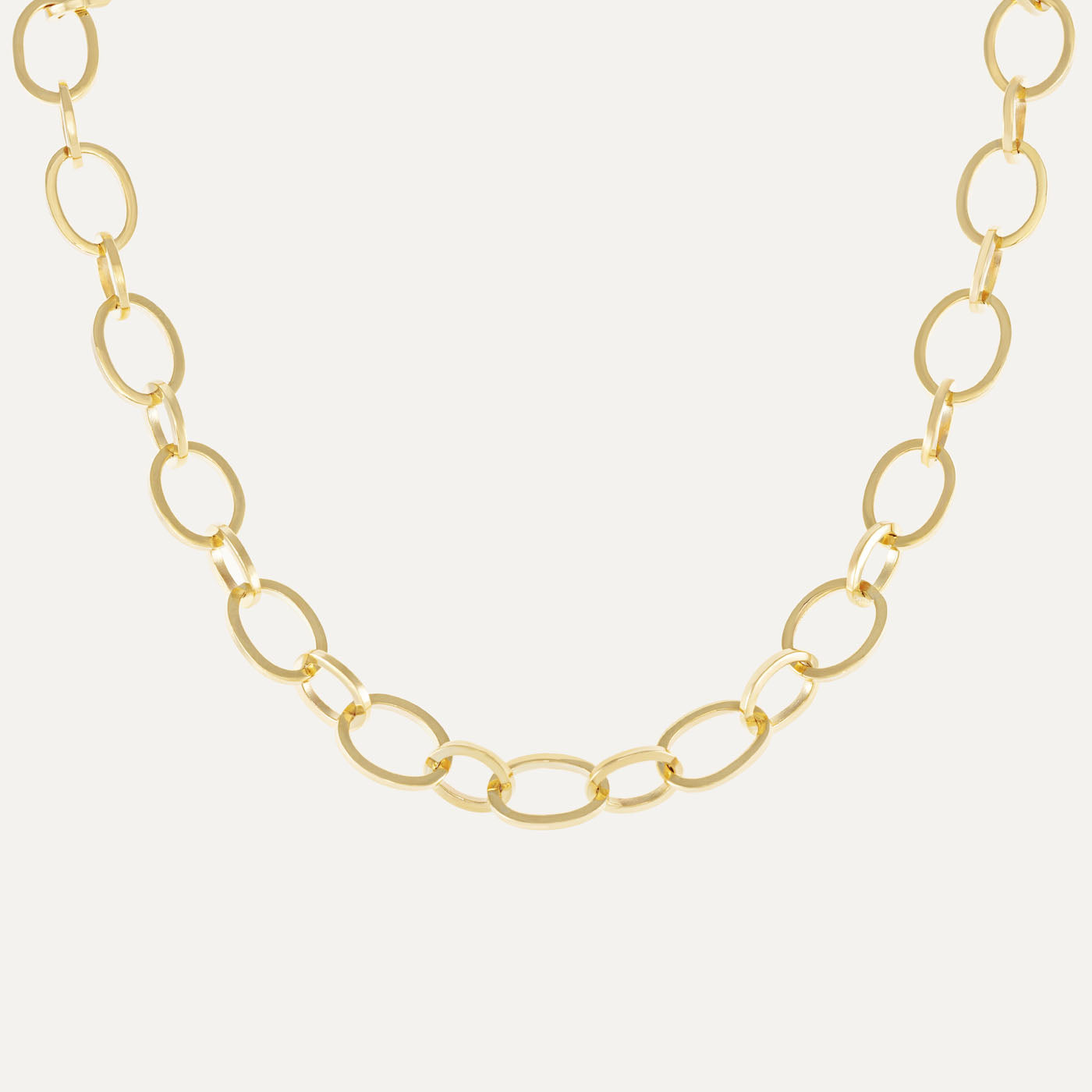 9ct Yellow Gold Oval Tube Chain