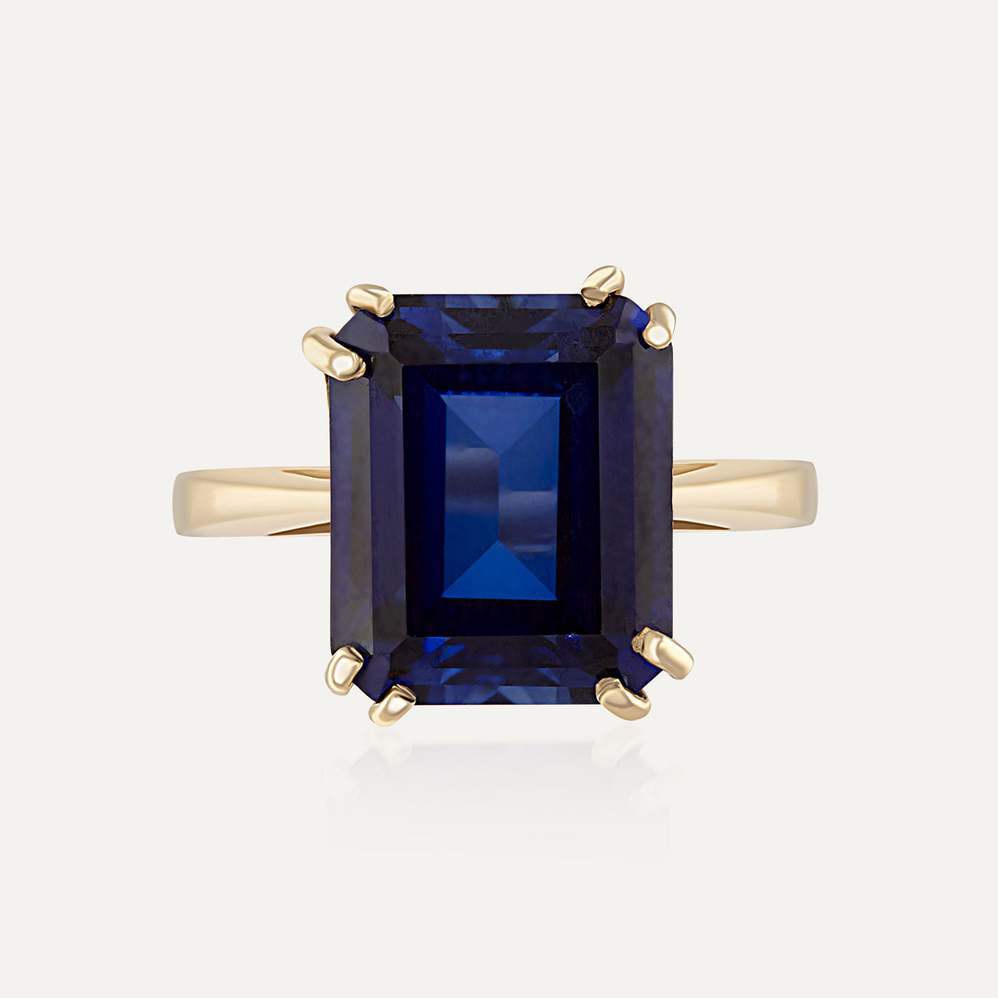 9ct Yellow Gold Emerald Cut Sapphire Dress Ring Tower Jewellers