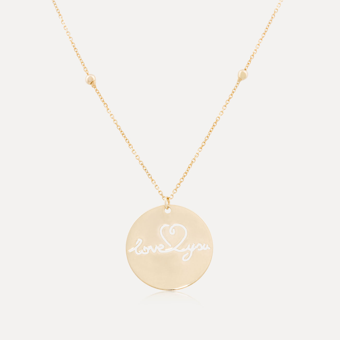 9ct Yellow Gold I Love You Disc