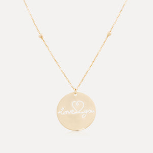 9ct Yellow Gold I Love You Disc