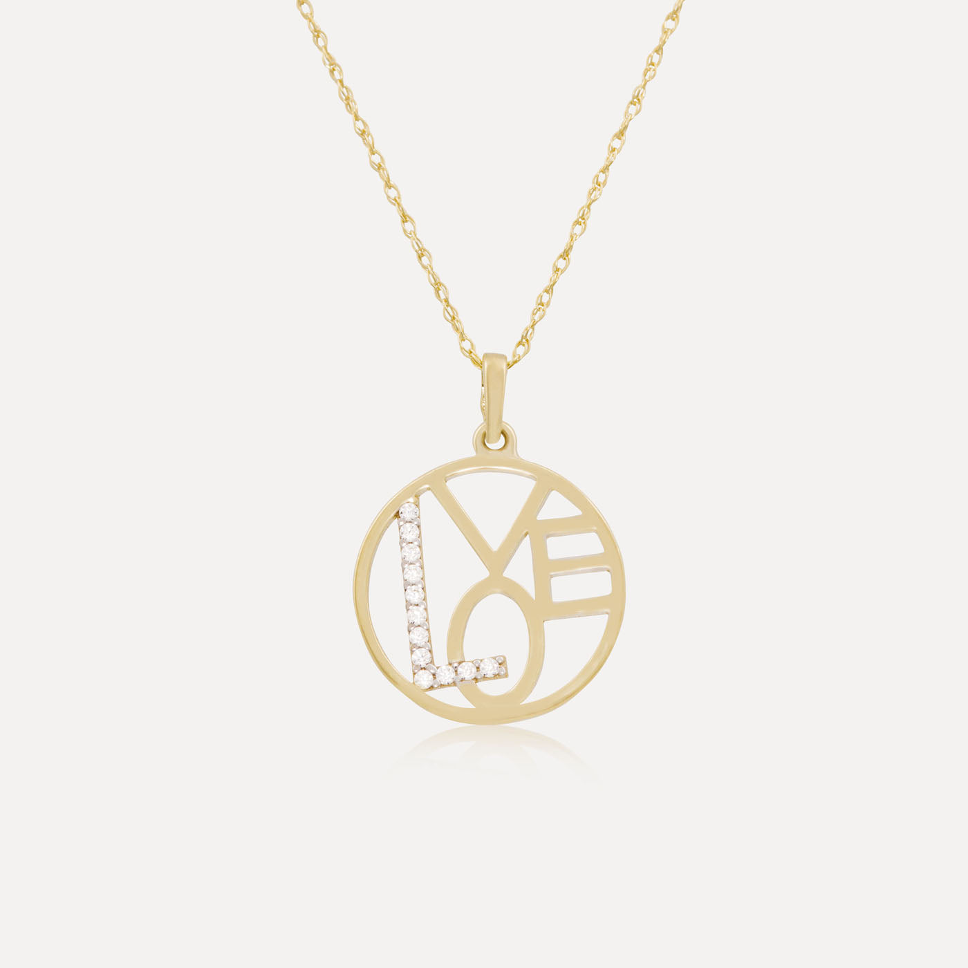 9ct Yellow Gold Love Disc
