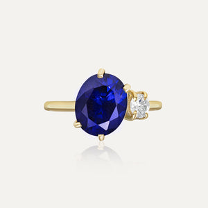 9ct Yellow Gold Oval Sapphire Cubic Zirconia Dress Ring – Tower