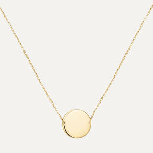 9ct Yellow Gold 15mm Disc Necklace
