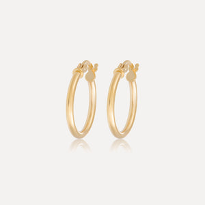 9ct Yellow Gold Medium Hoop Earrings