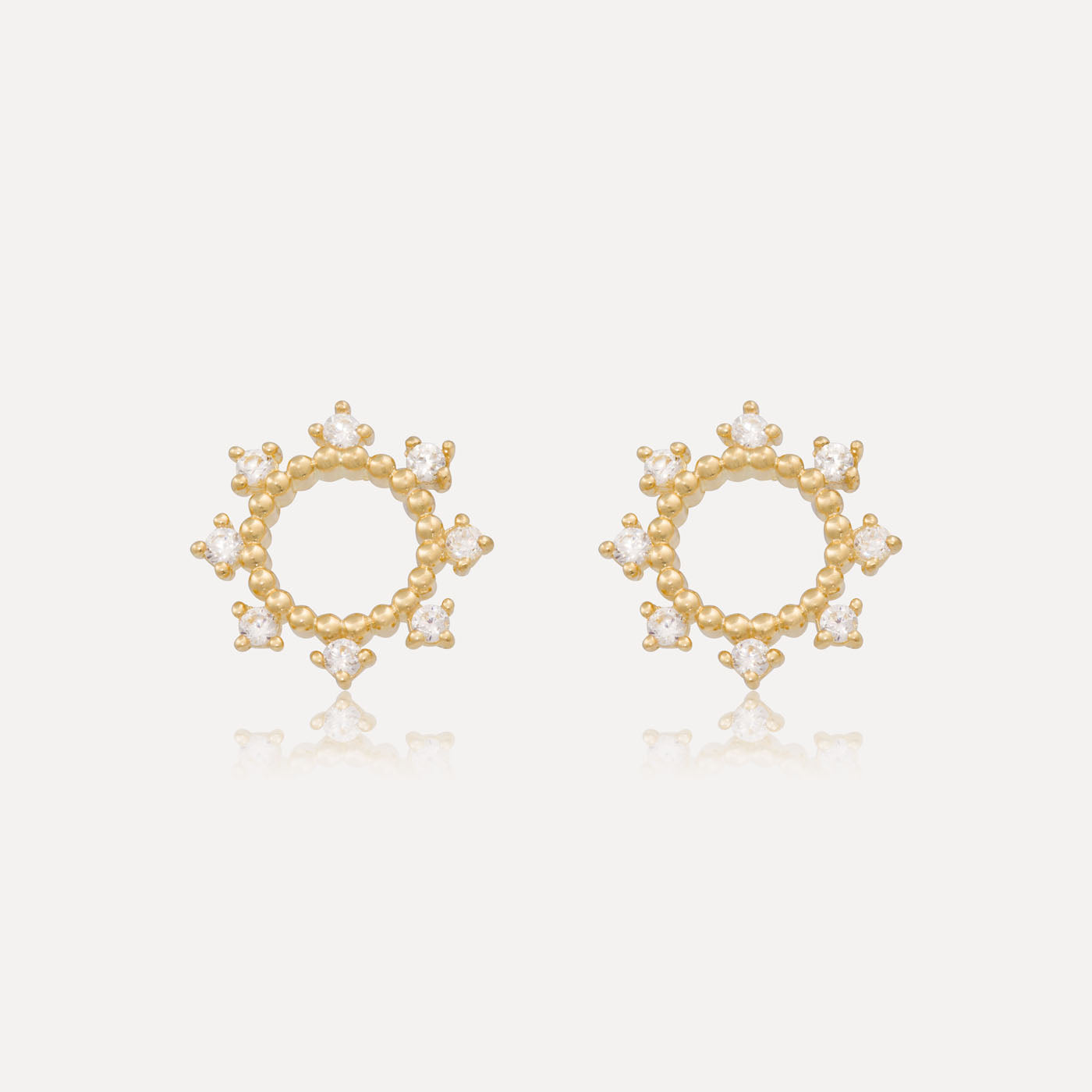 9ct Yellow Gold Cubic Zirconia Open Dress Earrings