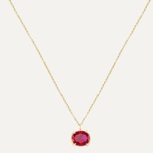 9ct Yellow Gold Mini Ruby Gemstone Pendant