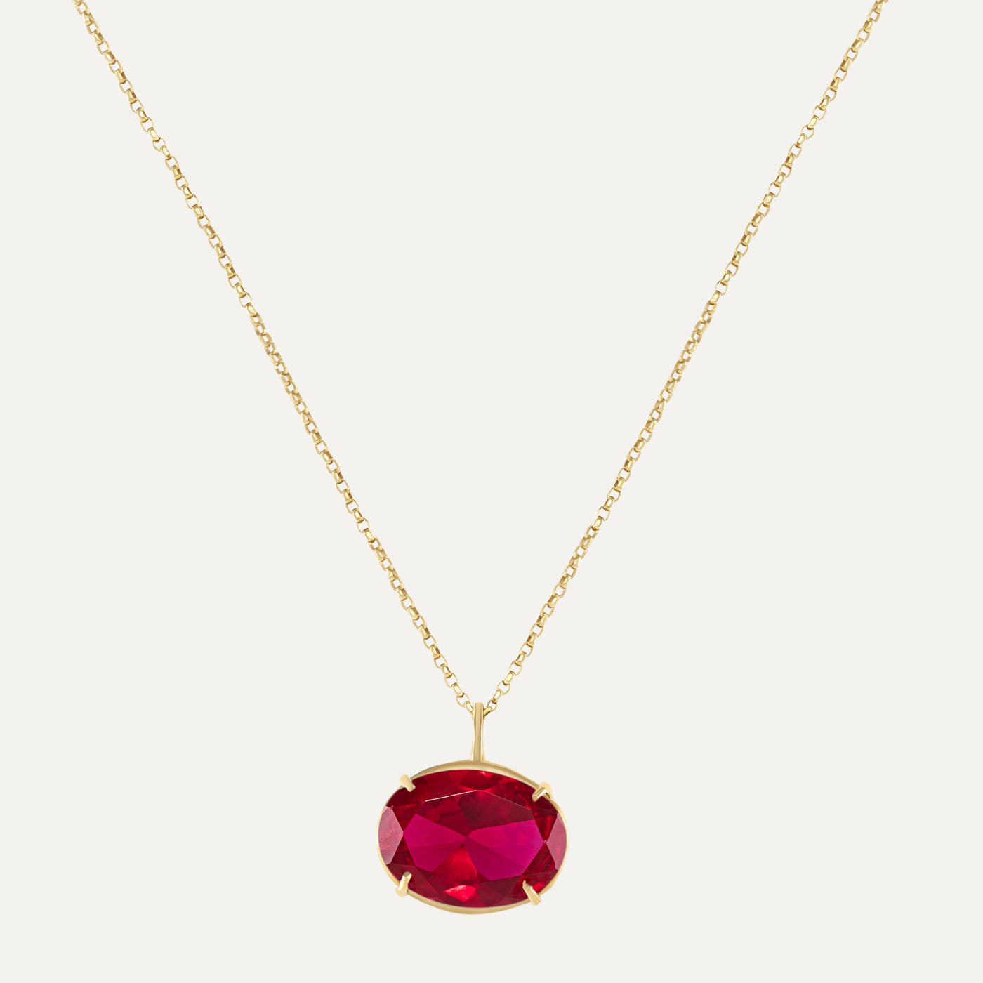 9ct Yellow Gold Ruby Gemstone Pendant
