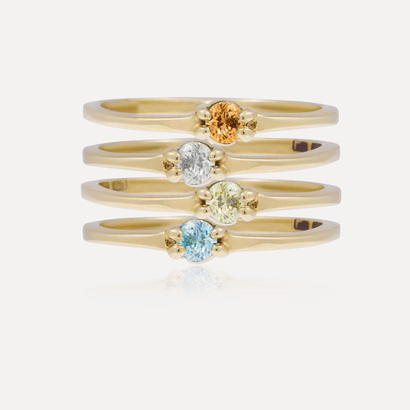 9ct Yellow Gold Gemstone Rings