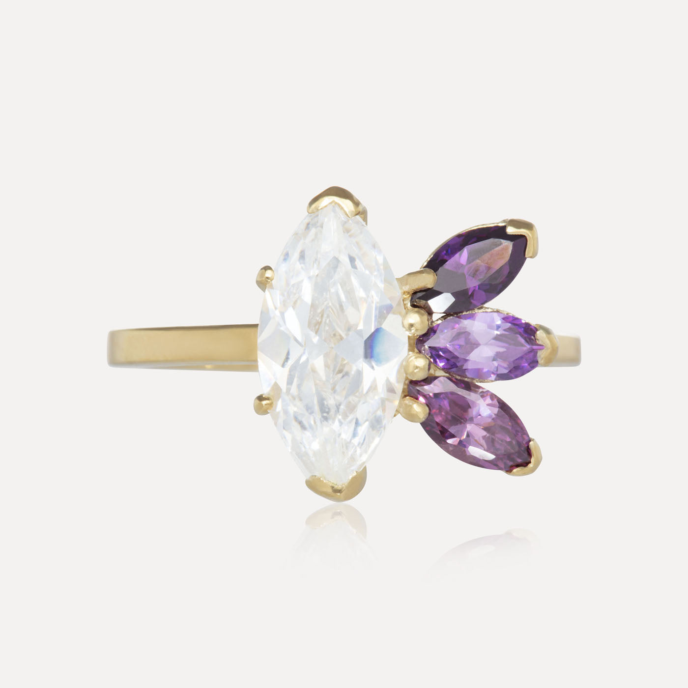 9ct Yellow Gold Marquise Dress Ring