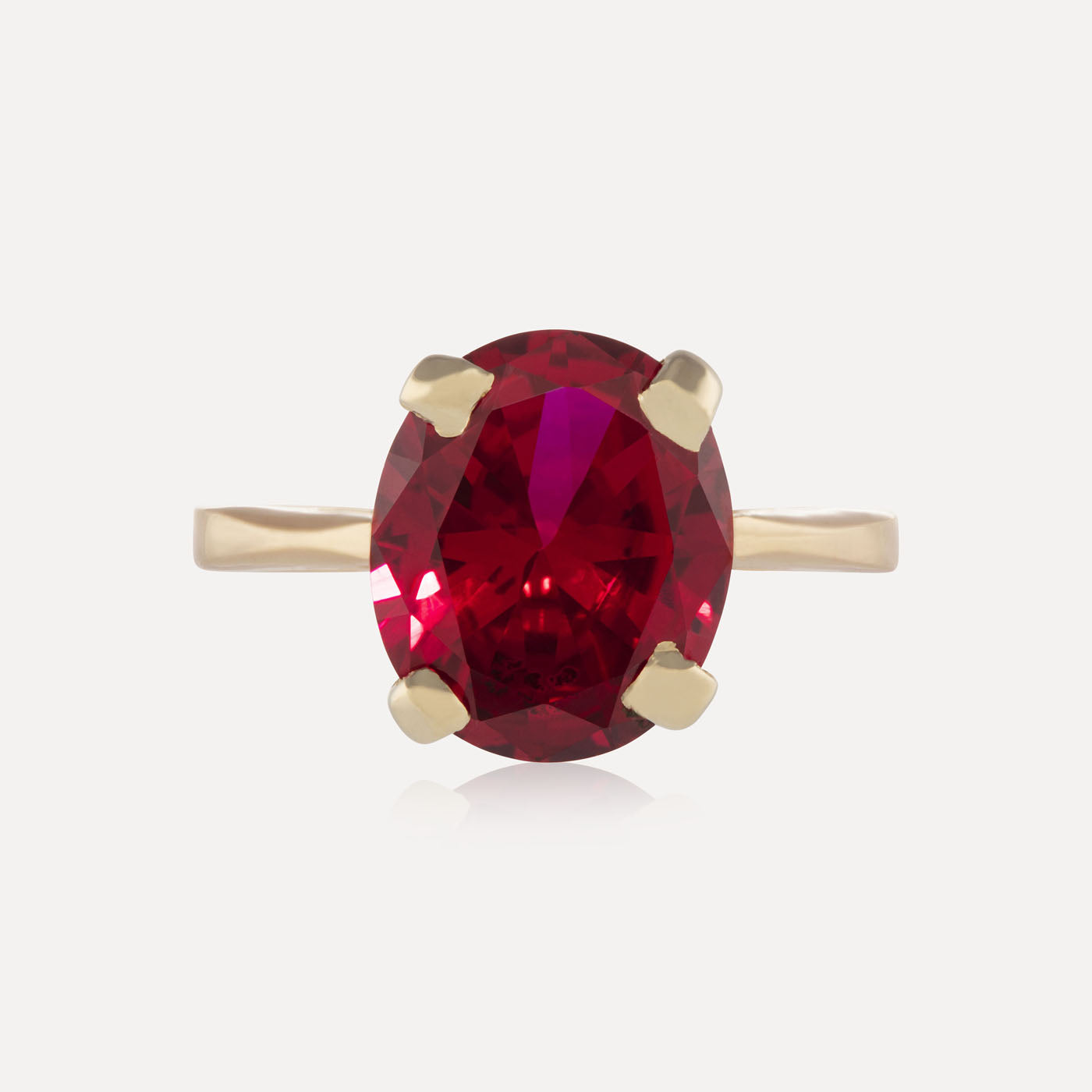 9ct Yellow Gold Oval Ruby Dress Ring
