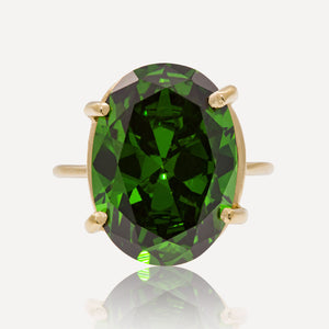9ct Yellow Gold Emerald Oval Dress Ring