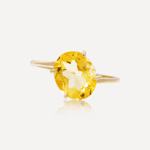 9ct Yellow Gold Citrine Oval Twist Dress Ring