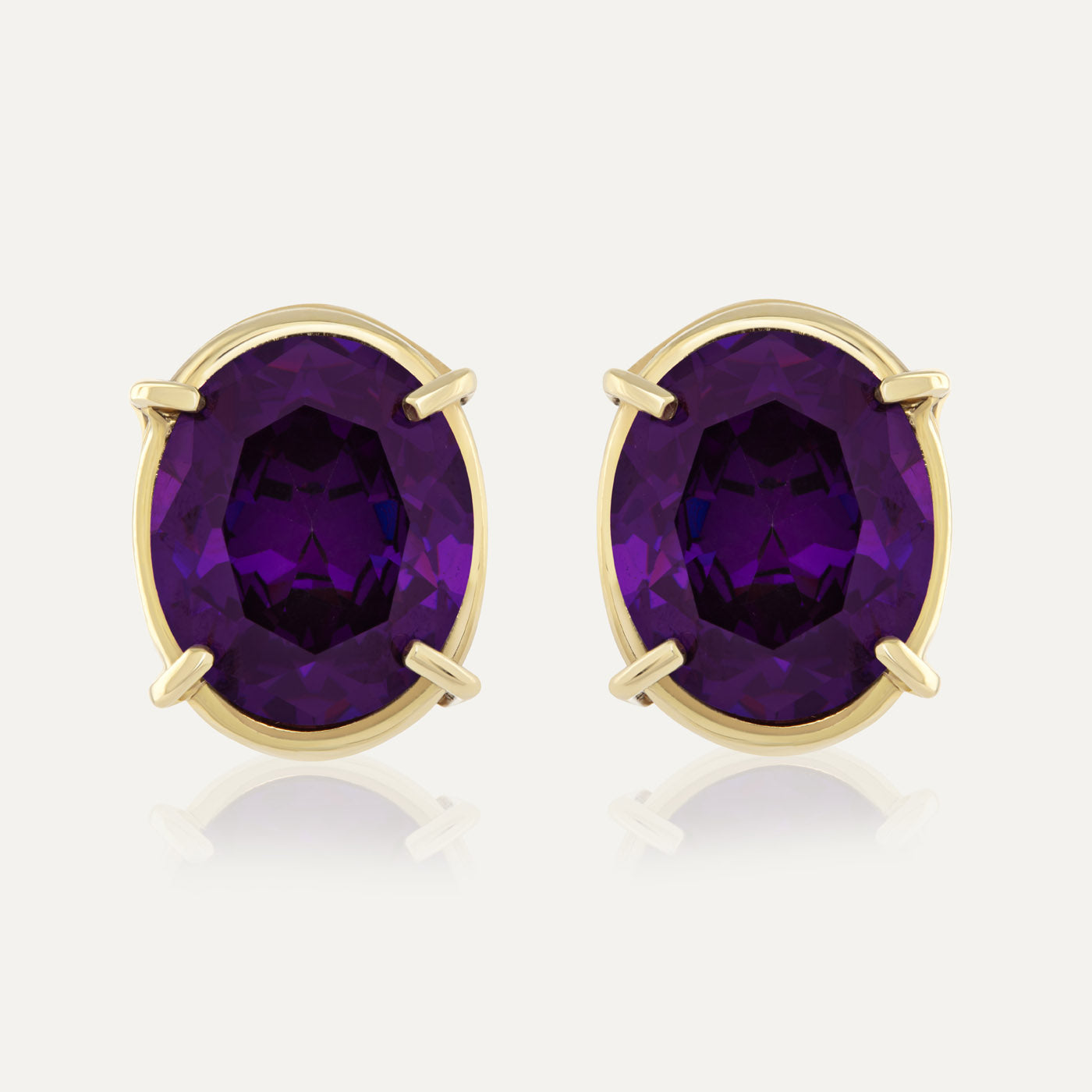 Gold amethyst store earrings